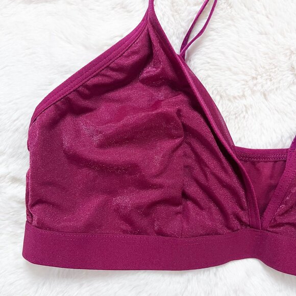 🔮 5/$25 Auden Cherry Pink Unlined Bralette Medium NWT - Picture 2 of 7